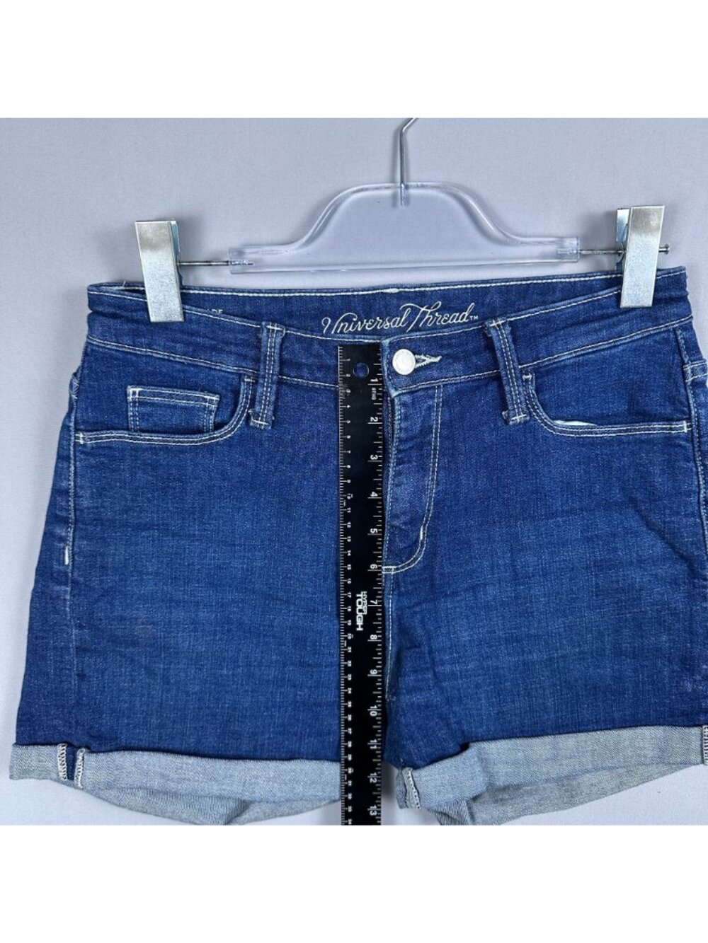 Universal Thread Womens Jean Shorts Folded Cuff Hem Size 4/27R Blue - Picture 6 of 11